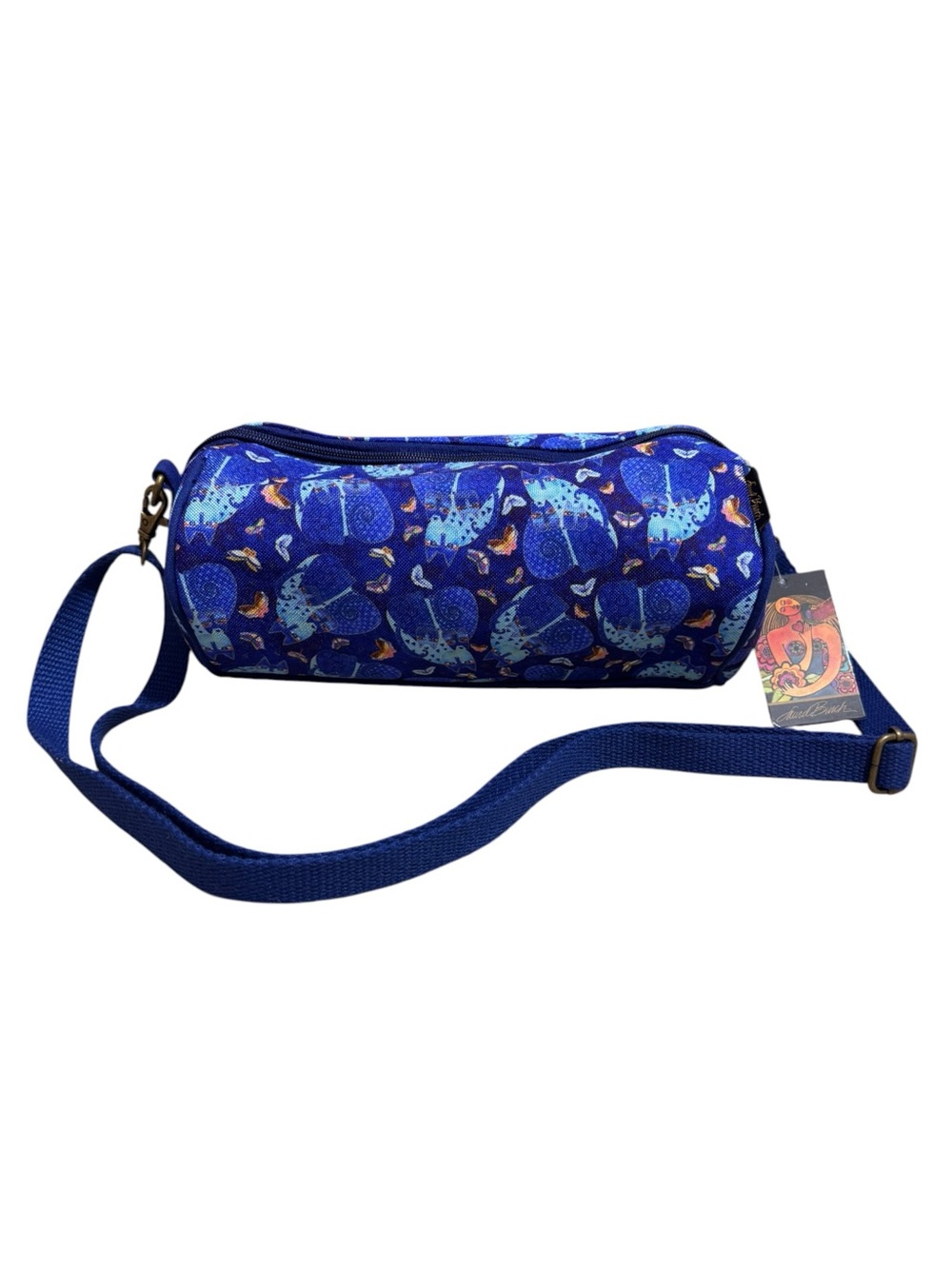 LAUREL BURCH Indigo Cats Small Satchel Crossbody Bag Blue NWT